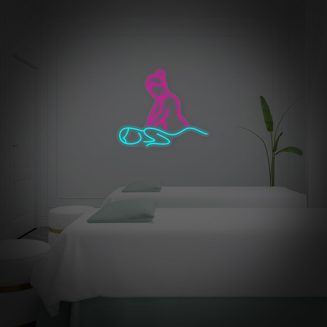 "Thaihieronta Ja Ihonhoito" Neonkyltti