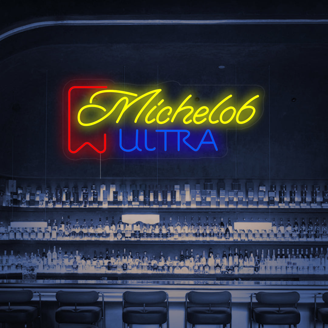"Michelob Ultra Olutbaari" Neonkyltti
