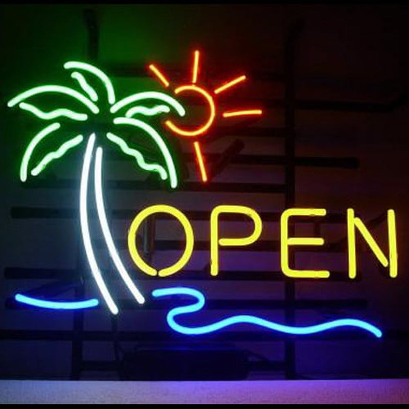 "Open, Baari" Neonkyltti