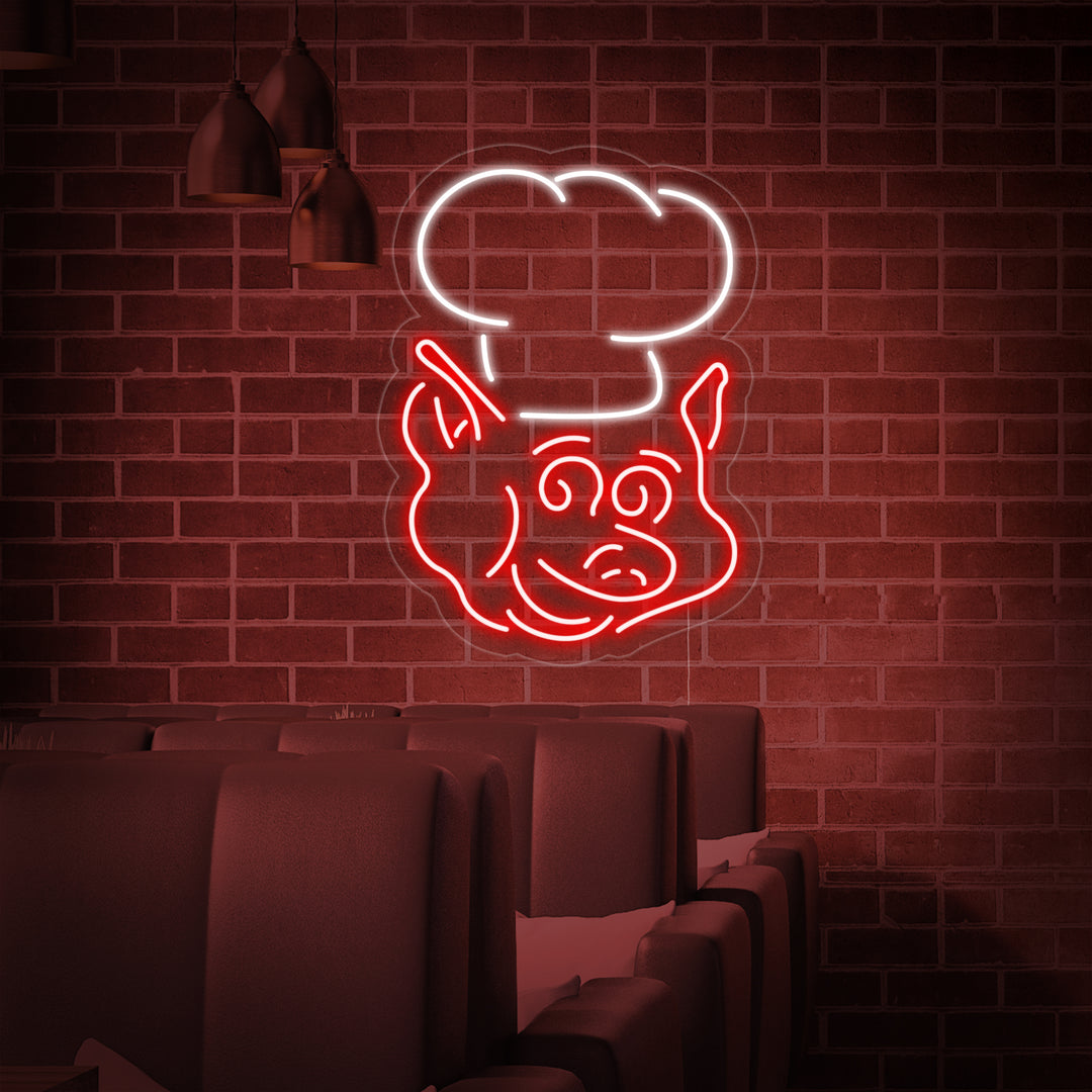 "Sika, Kokki" Neonkyltti