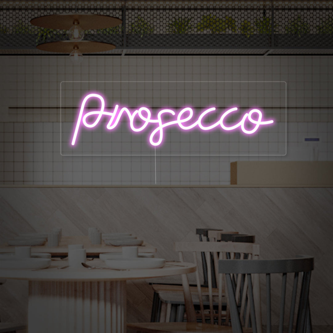 "Prosecco Olutbaari" Neonkyltti