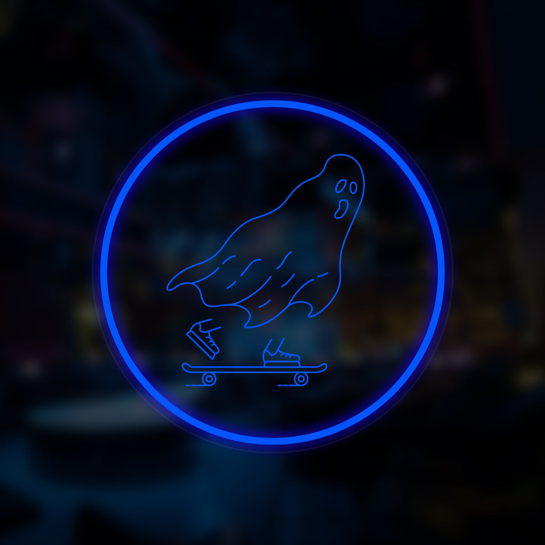 "Luisteleva Aave" Pieni Neonkyltti