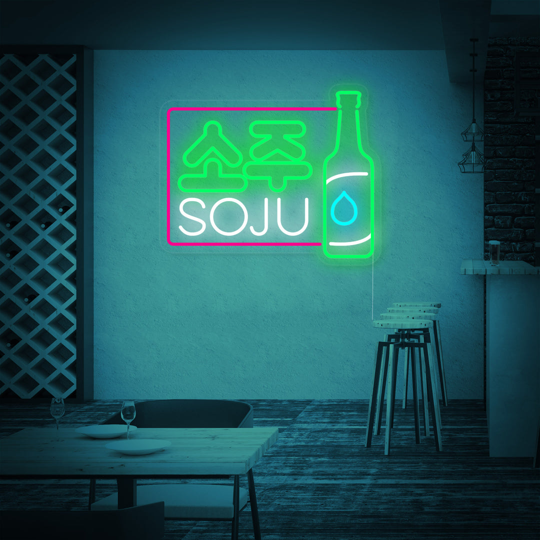 "Soju Korealainen Juoma" Neonkyltti