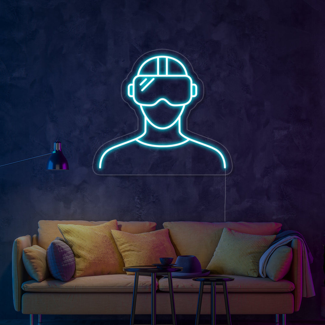 "VR Kuulokkeet" Neonkyltti