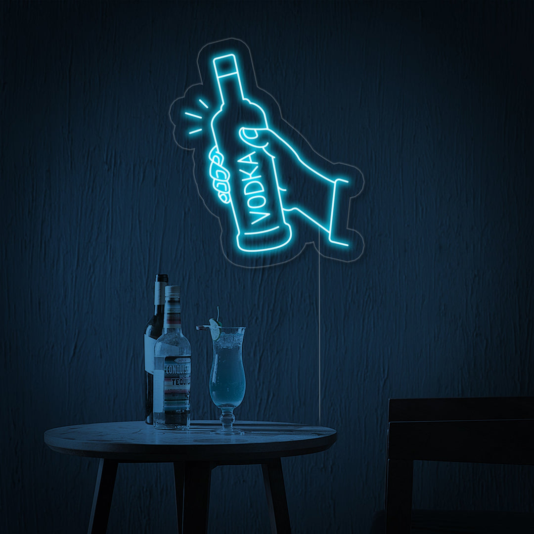 "Vodka Pullo Baari" Neonkyltti