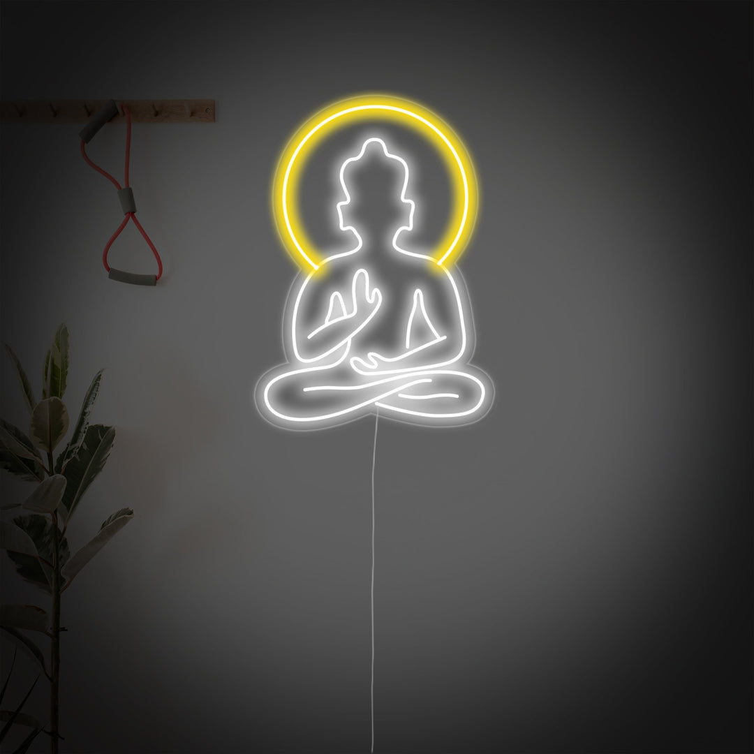 "Jooga Buddha, Jooga Seinätaide, Jooga Sisustus" Neonkyltti