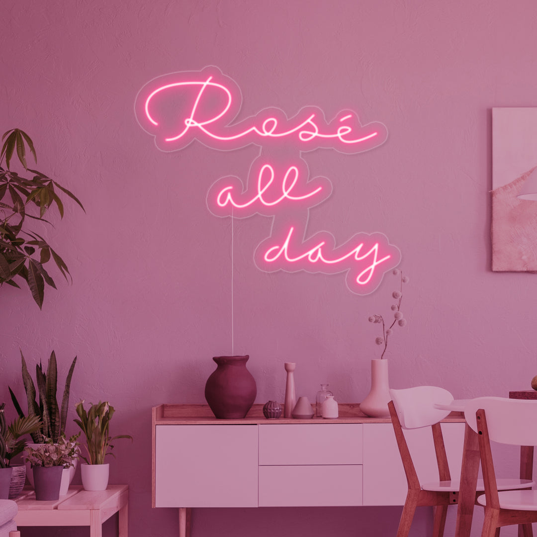 "Rose All Day" Neonkyltti