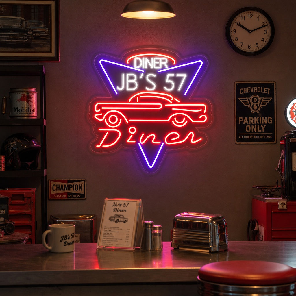 "1957 JBS 57 Diner" Neonkyltti
