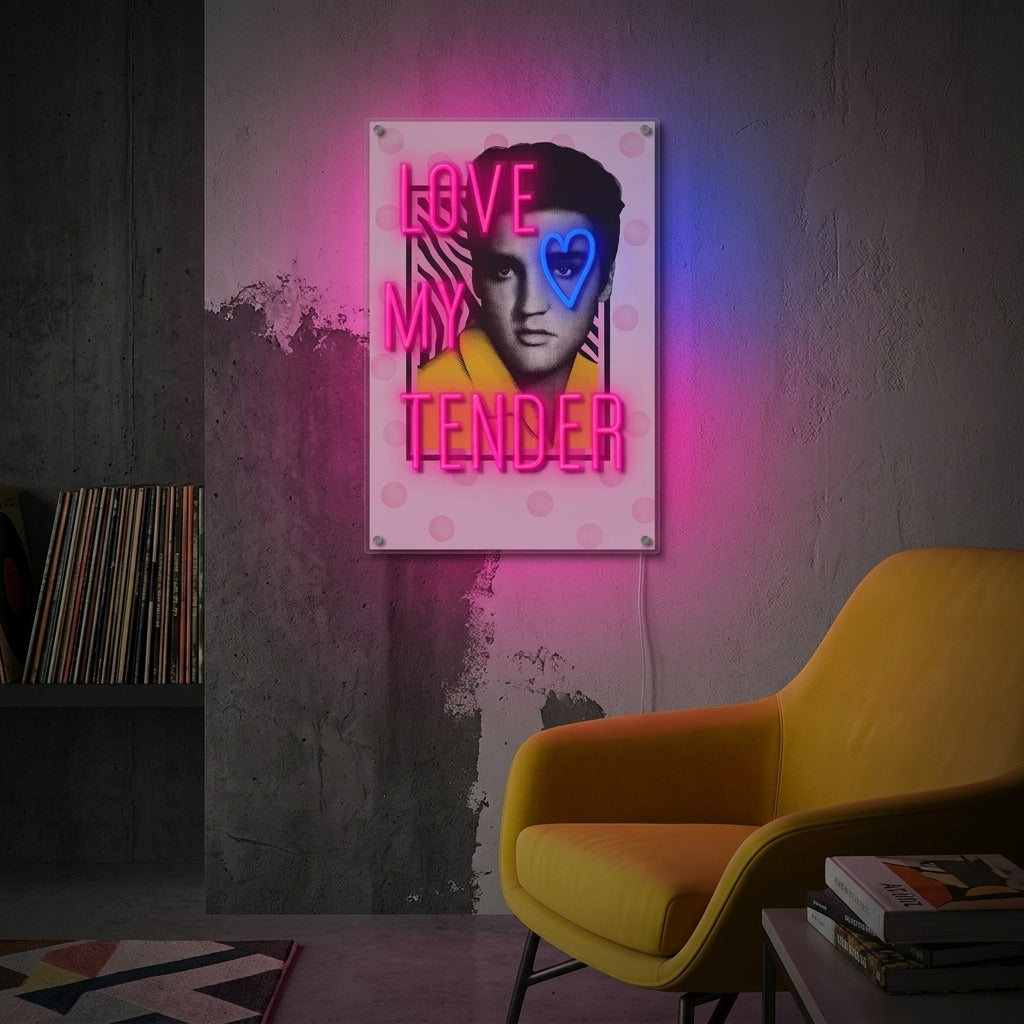 "Love Me Tender" Neonkyltti