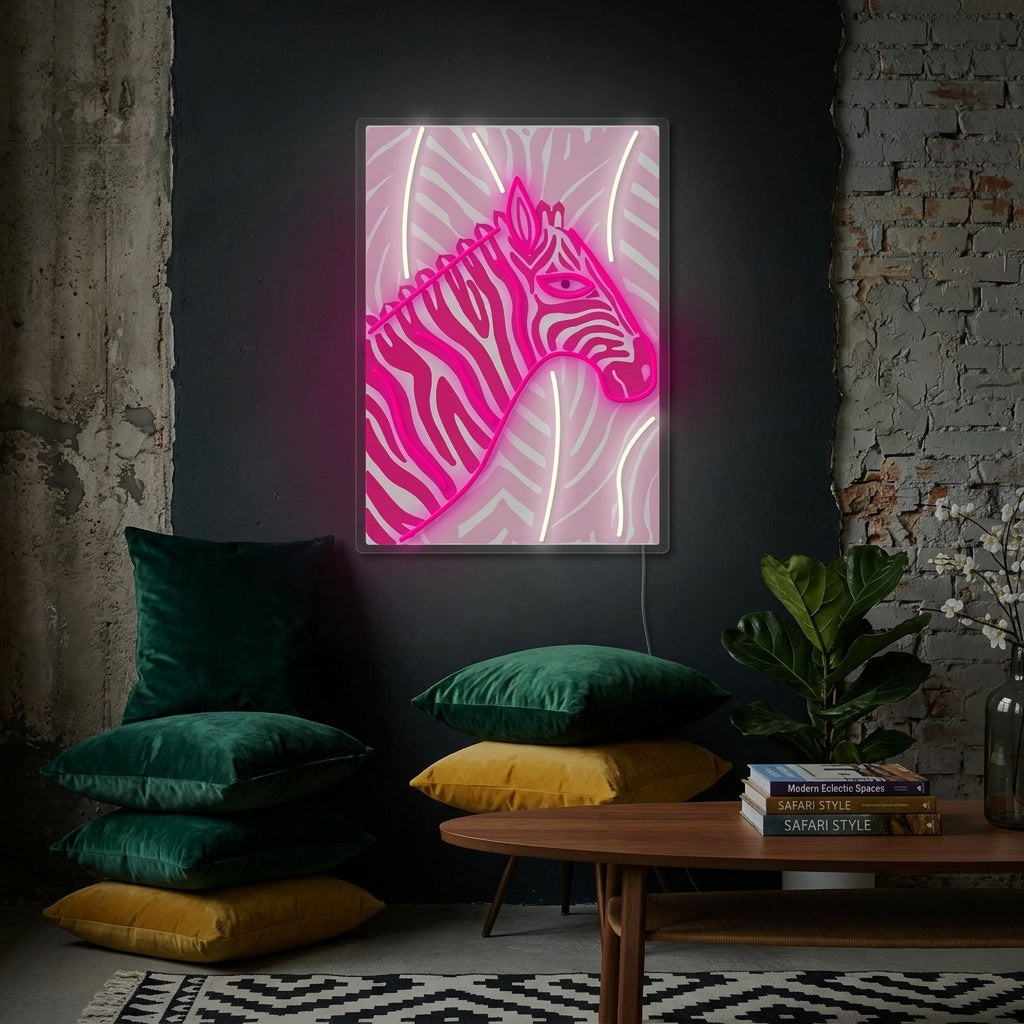 "Hot Pink Zebra" Neonkyltti
