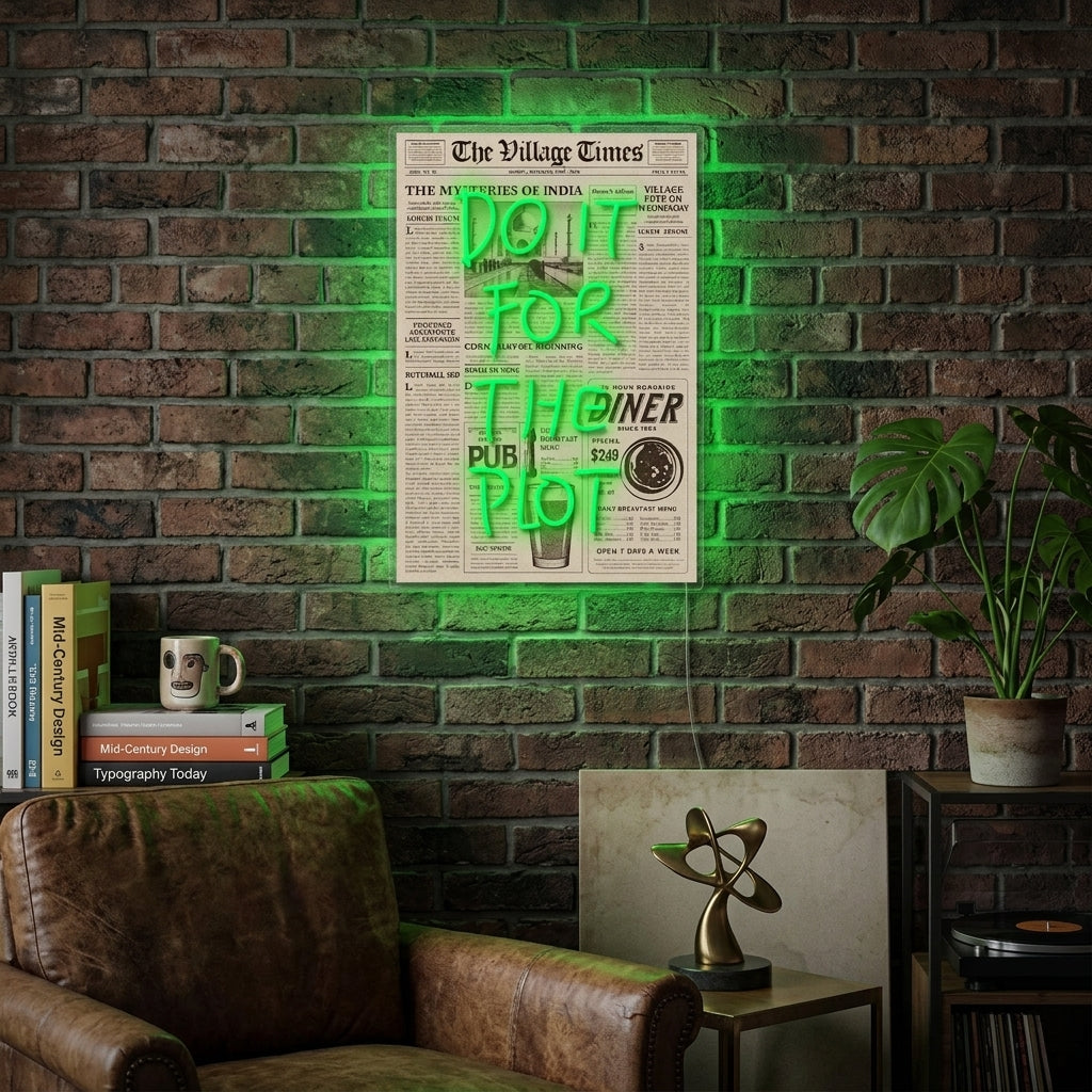 "DO IT FOR THE PLOT" Neonkyltti