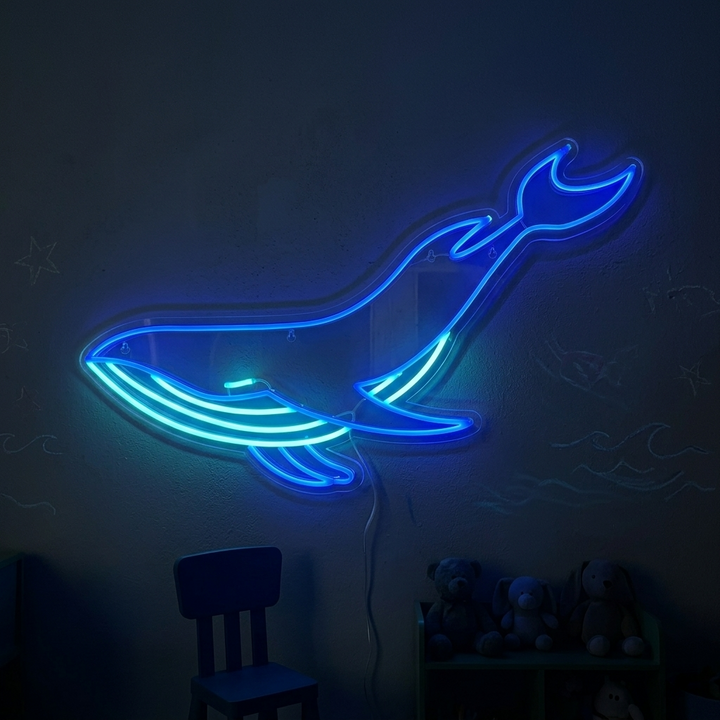 "Sininen Valas" Neonkyltti