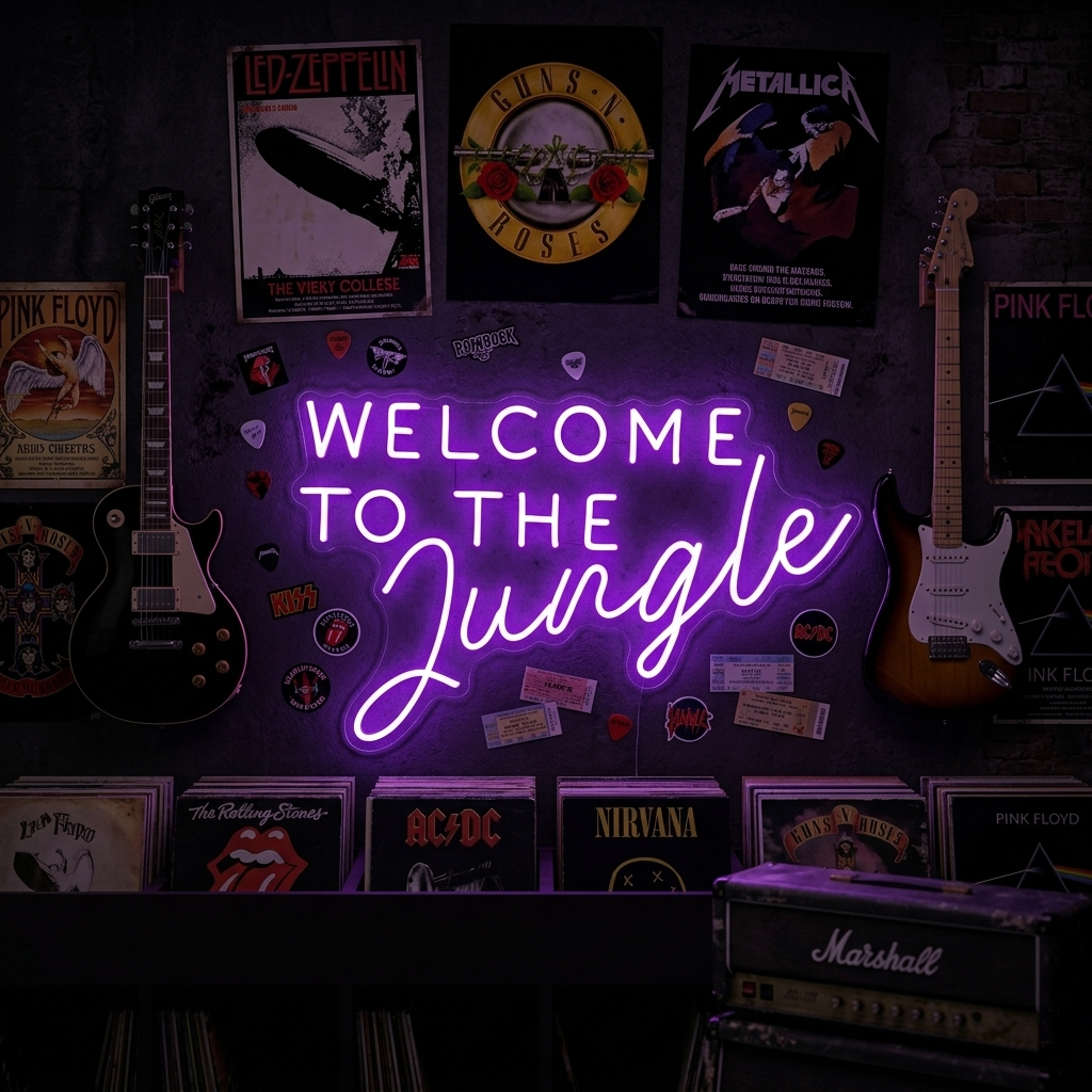 "Welcome to the Jungle" Neonkyltti