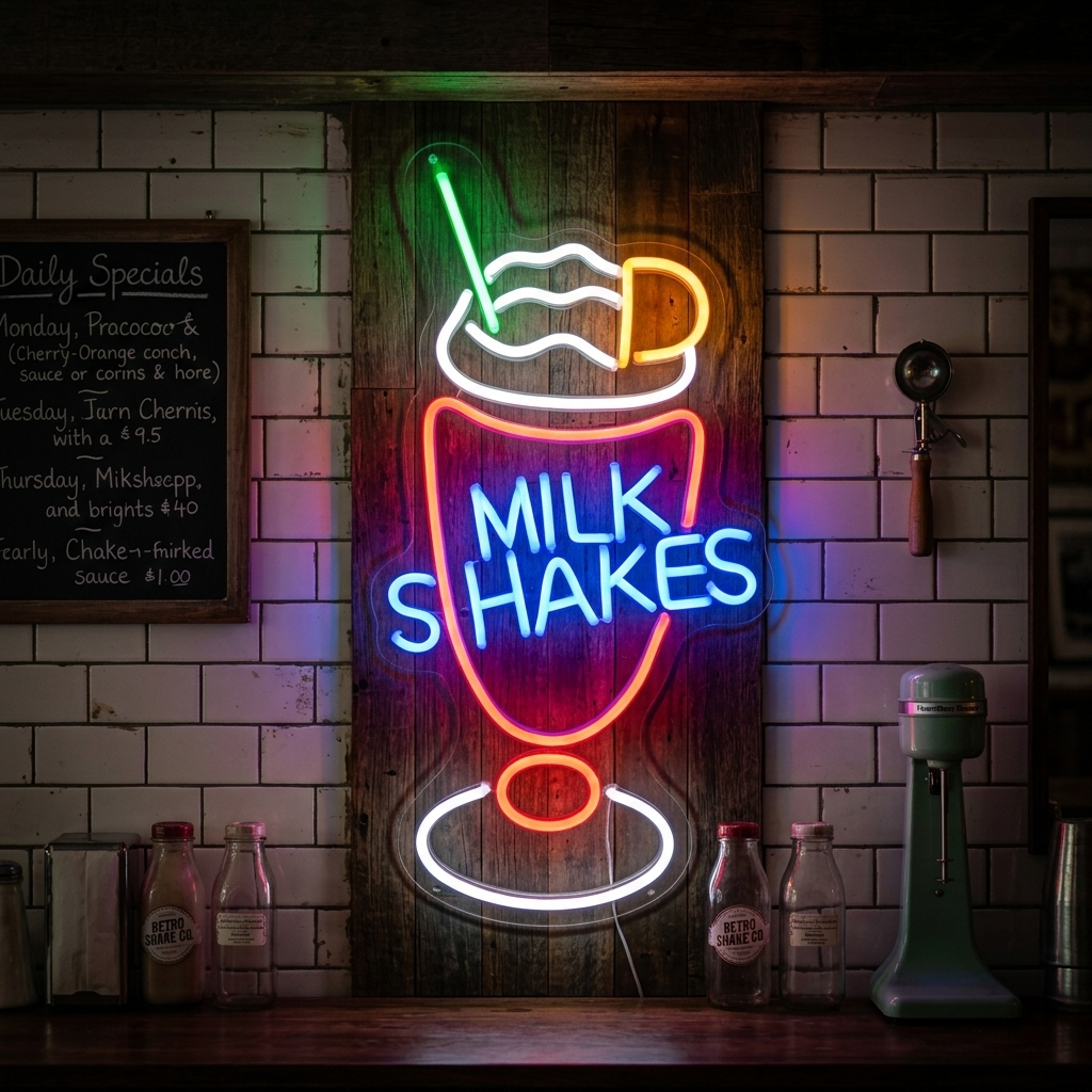 "Milk Shakes" Neonkyltti