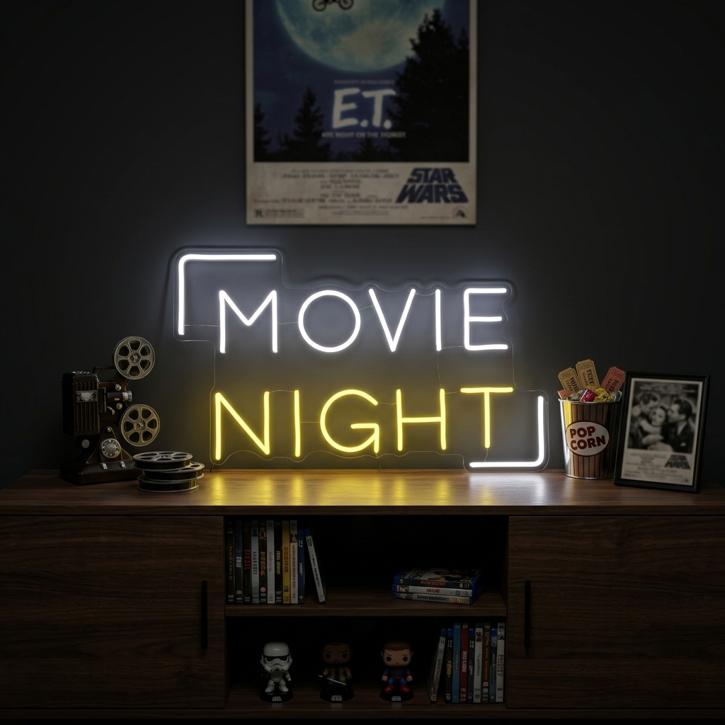 "Movie Night" Neonkyltti