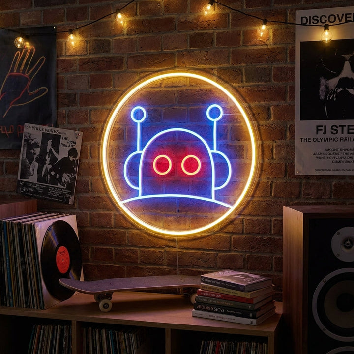 "Robottisika" Neonkyltti
