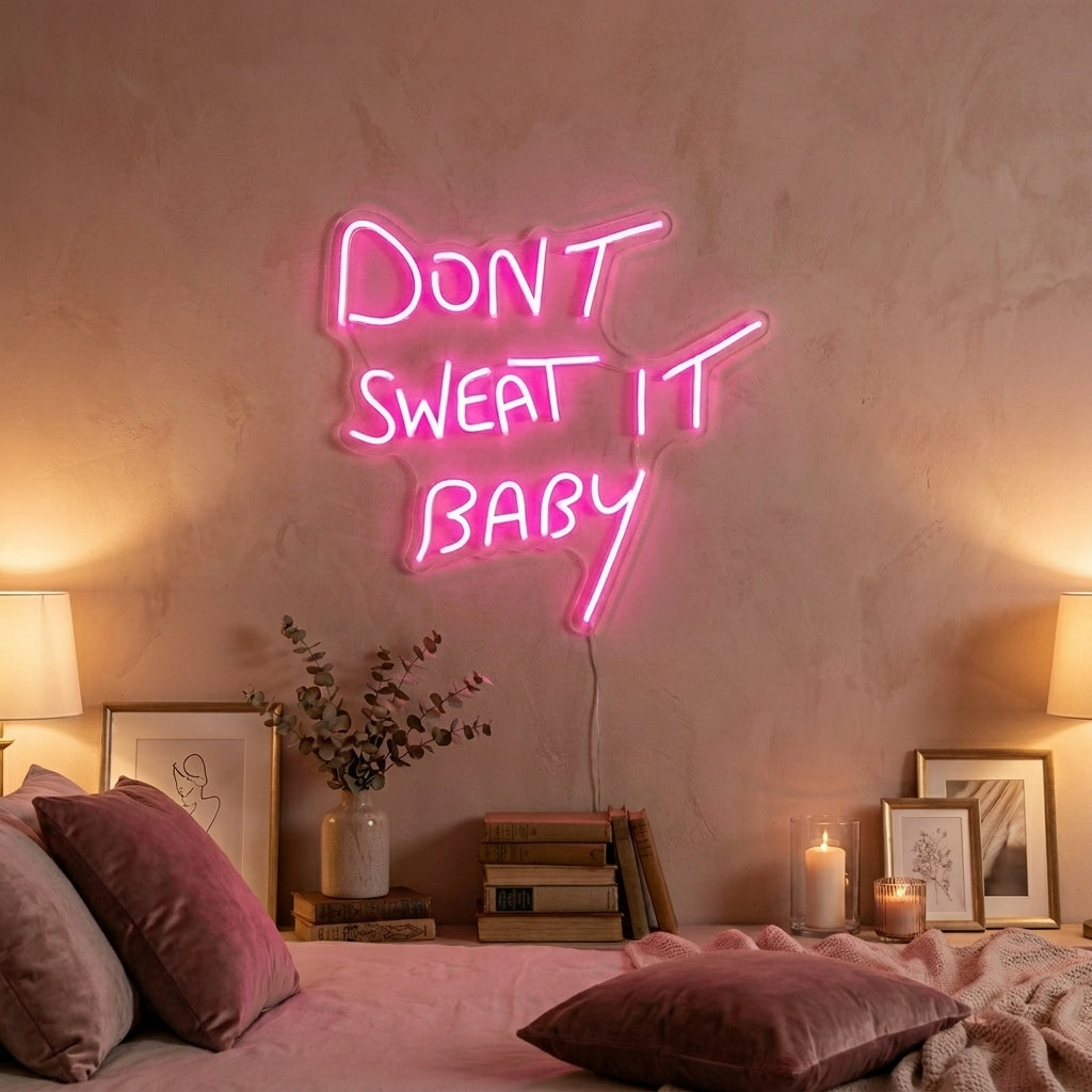 "Dont Sweat it Baby" Neonkyltti
