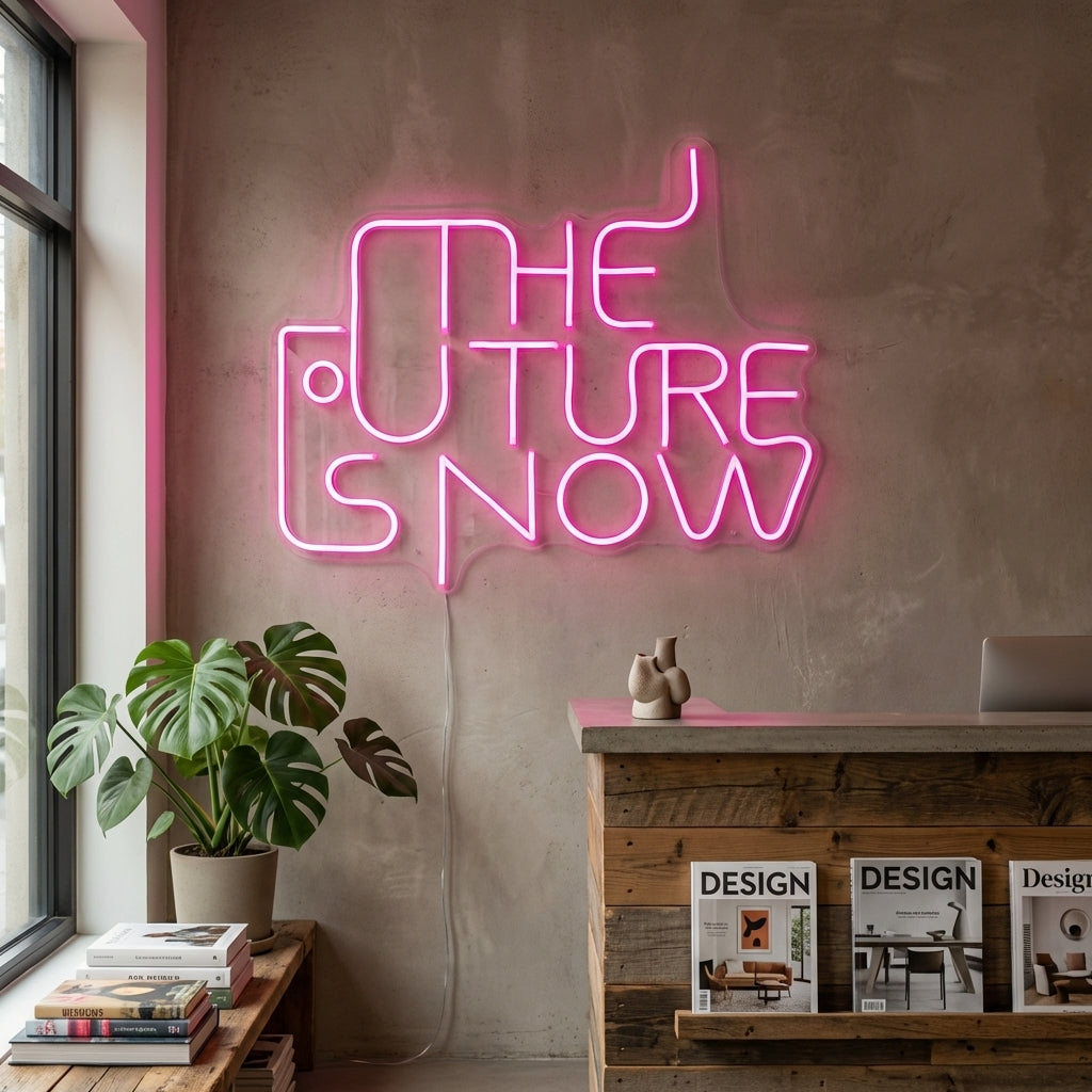 "The Future is Now" Neonkyltti