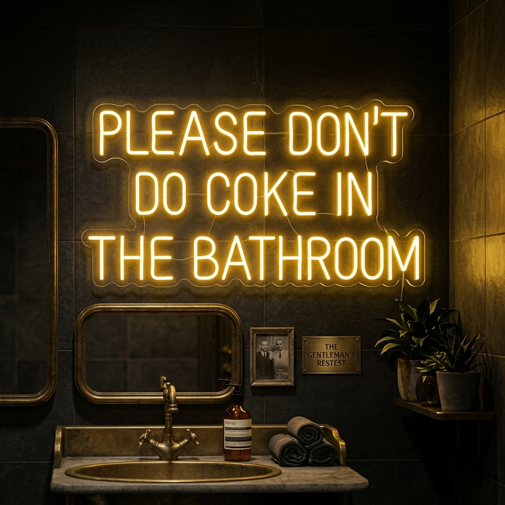 "Please Dont Do Coke in The Bathroom" Neonkyltti