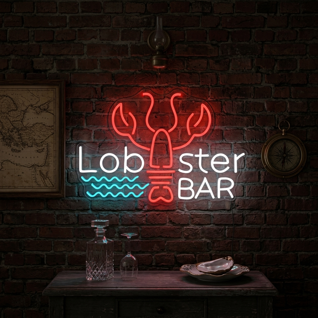 "Lobster Bar" Neonkyltti