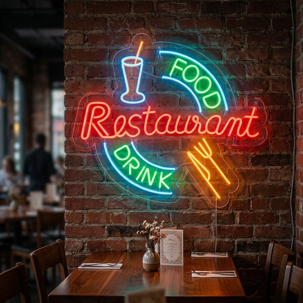 "Food And Drink Restaurant" Neonkyltti
