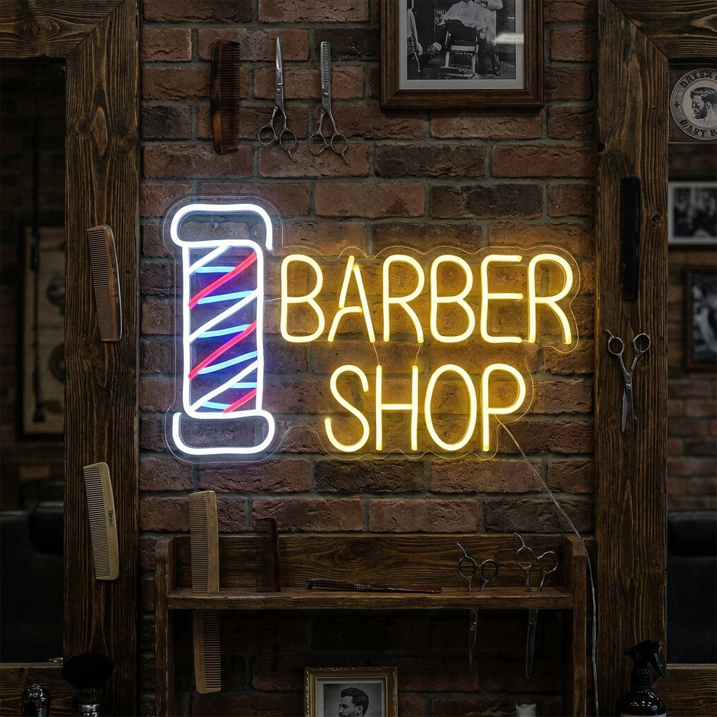 "Barber Shop" Neonkyltti