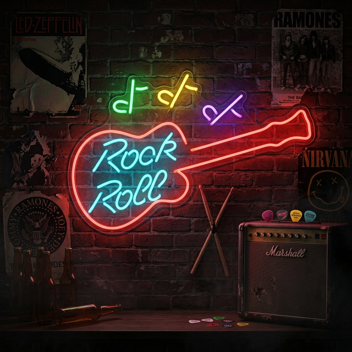 "Rock Roll" Neonkyltti