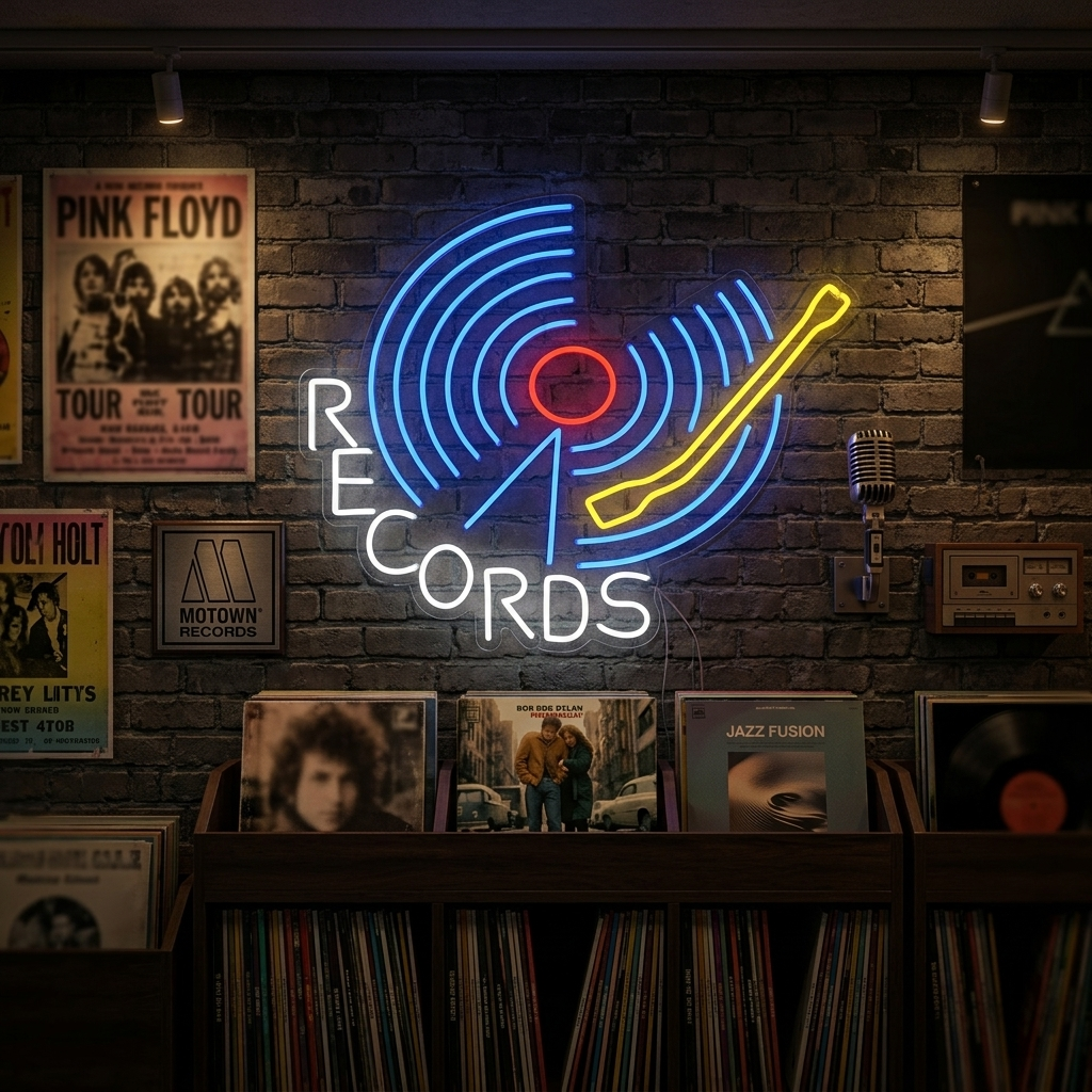 "Records" Neonkyltti