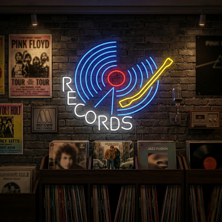 "Records" Neonkyltti