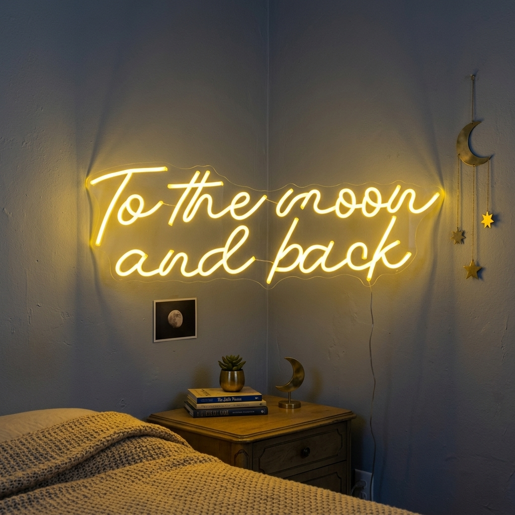 "To The Moon and Back" Neonkyltti