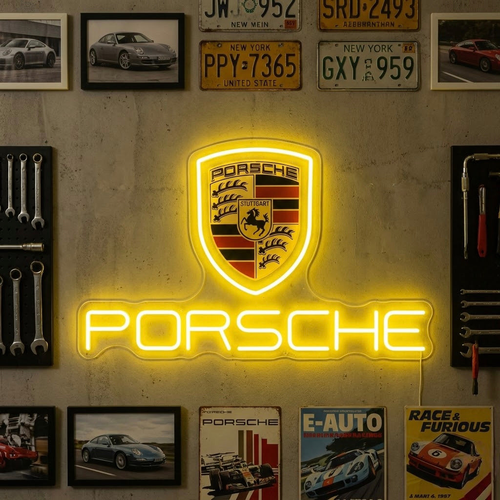 "Porsche-auto" Neonkyltti