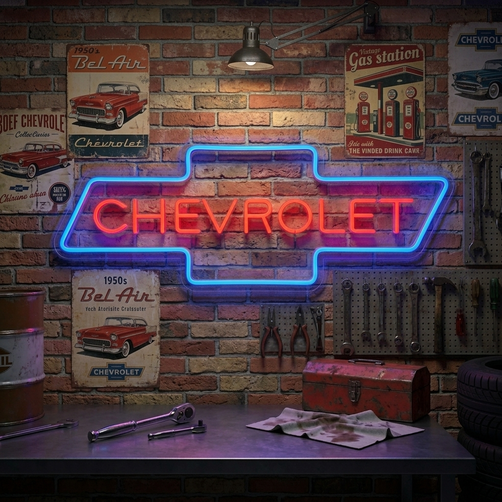 "Chev Auto Logo" Neonkyltti