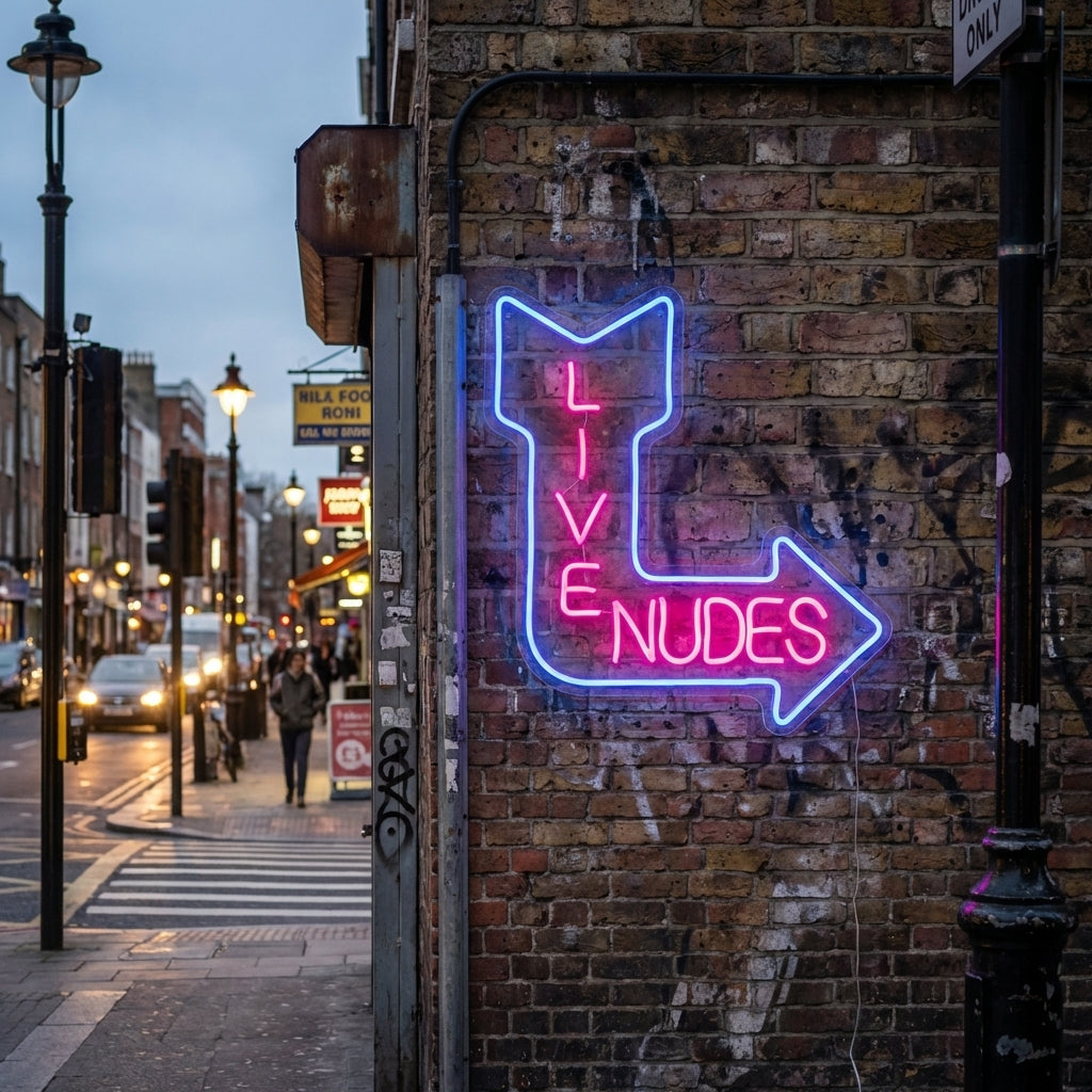 "Live Nudes" Neonkyltti