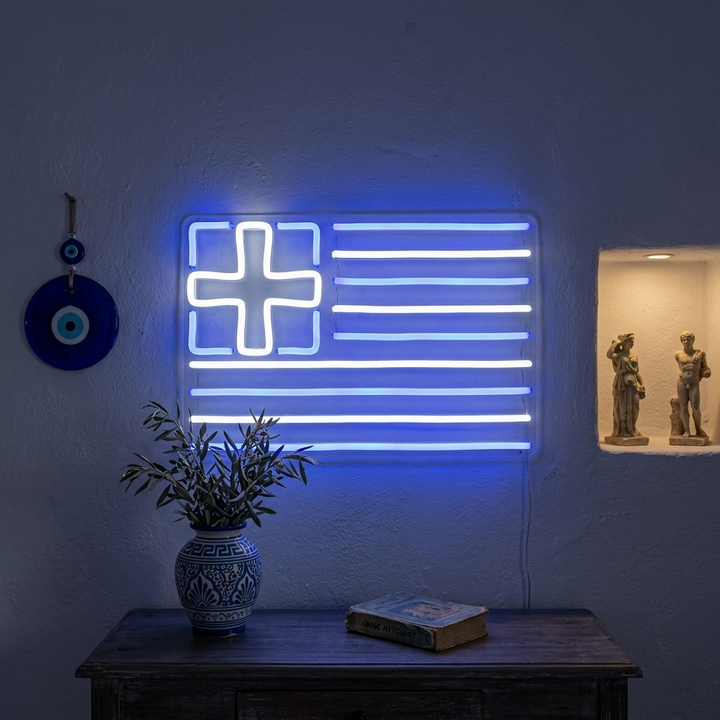 "Kreikan Lippu" Neonkyltti