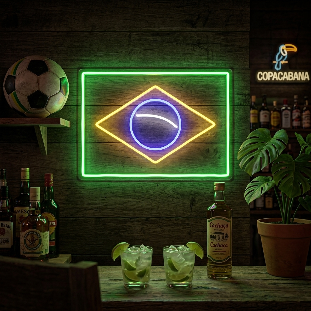 "Brasilian Lippu" Neonkyltti