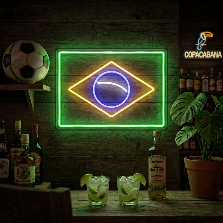 "Brasilian Lippu" Neonkyltti