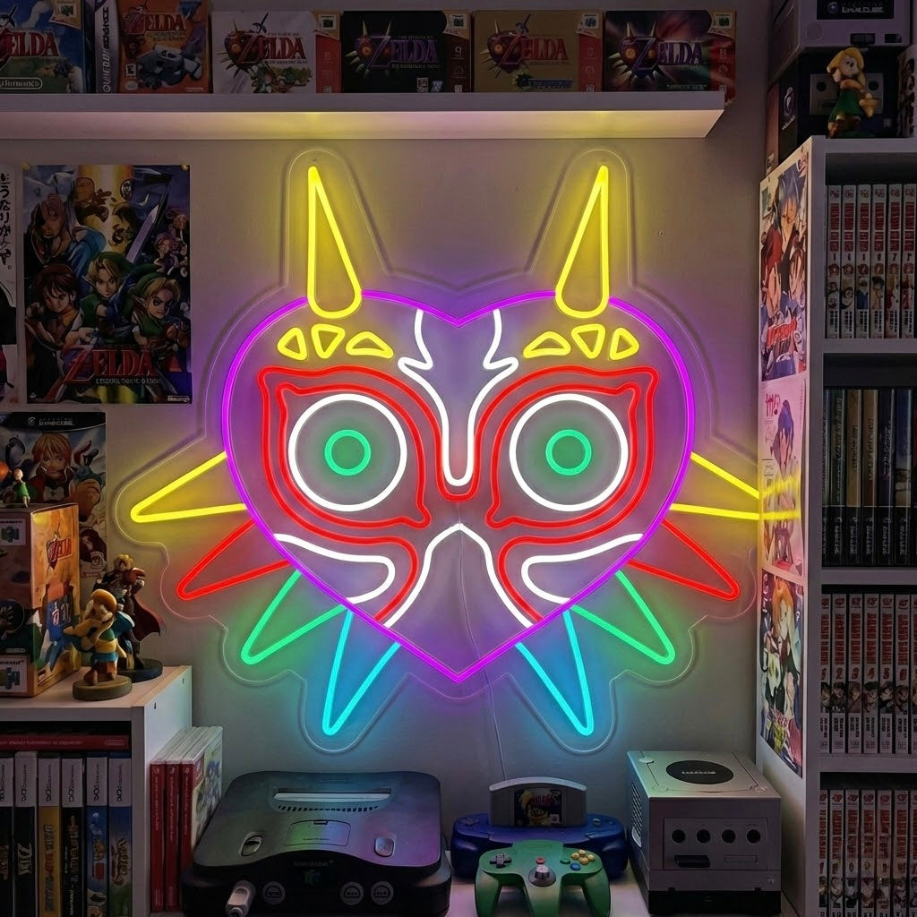 "Majoras Naamio" Neonkyltti