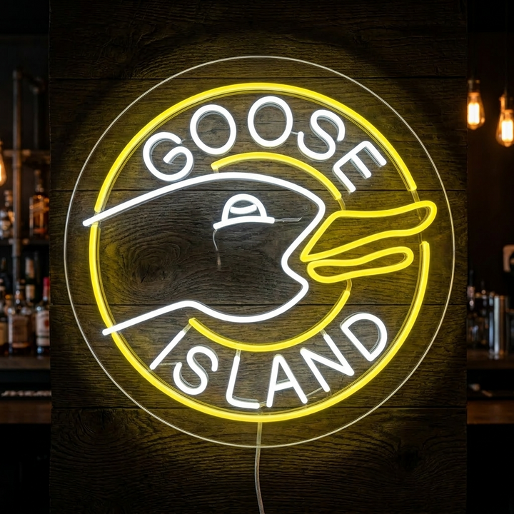 "Goose Island Olutbaari" Neonkyltti