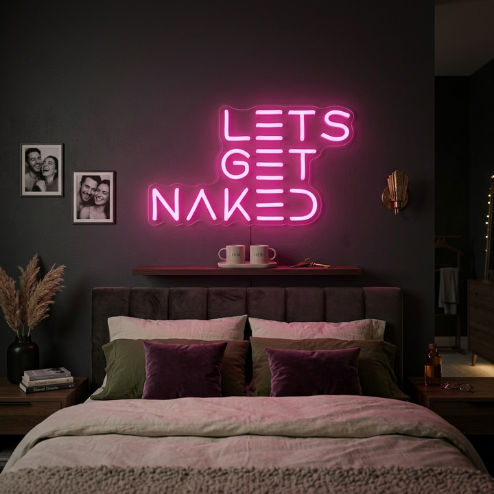 "Lets Get Naked Bathroom" Neonkyltti