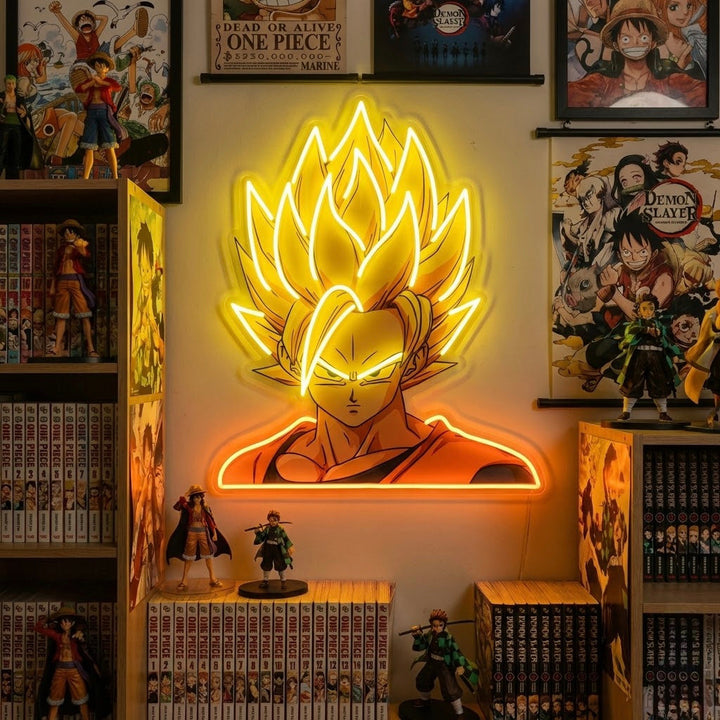 "Goku, anime" UV-tulostettu LED-neonkyltti