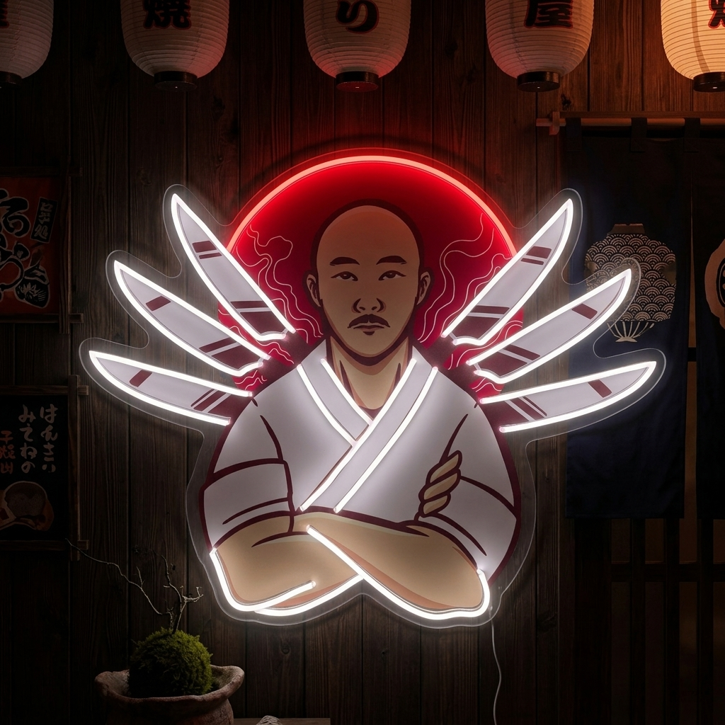 Japanilainen kokki Neonkyltti, Japanilainen ravintola sisustus