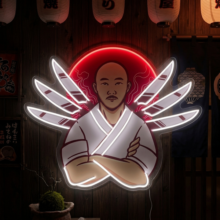 Japanilainen kokki Neonkyltti, Japanilainen ravintola sisustus