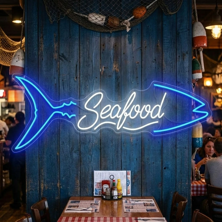 "Seafood" Neonkyltti