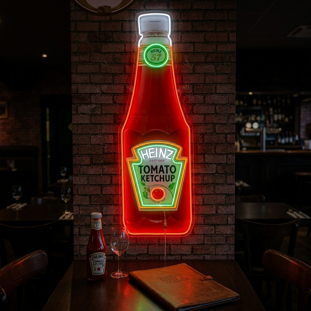 "Tomaatti ketsuppi pullo" Neonkyltti