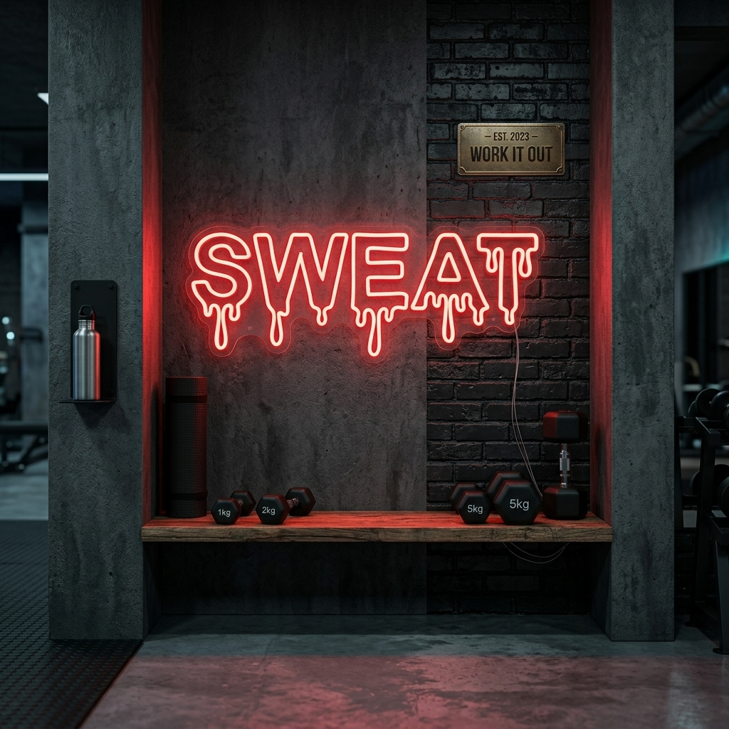 "Sweat" Neonkyltti