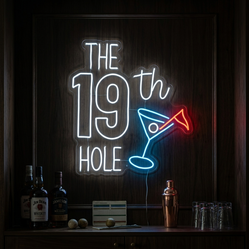 "The 19th Hole Golf" Neonkyltti