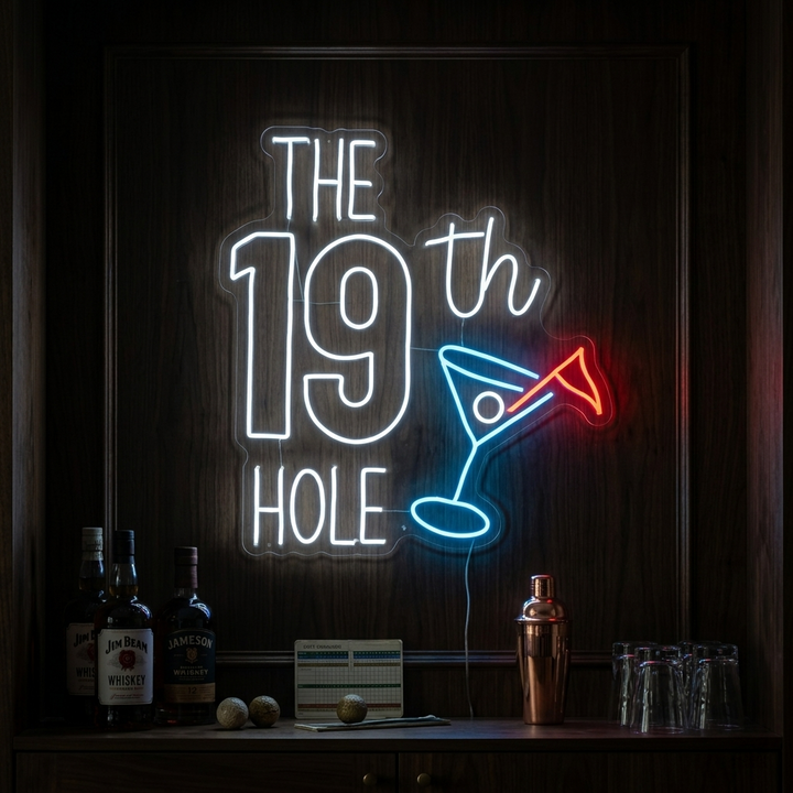 "The 19th Hole Golf" Neonkyltti