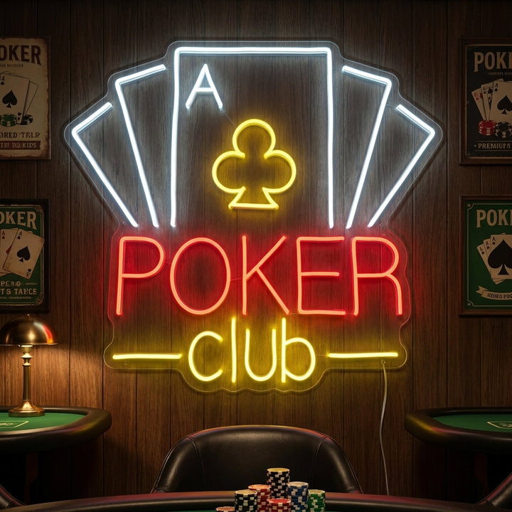 "Poker Club" Neonkyltti