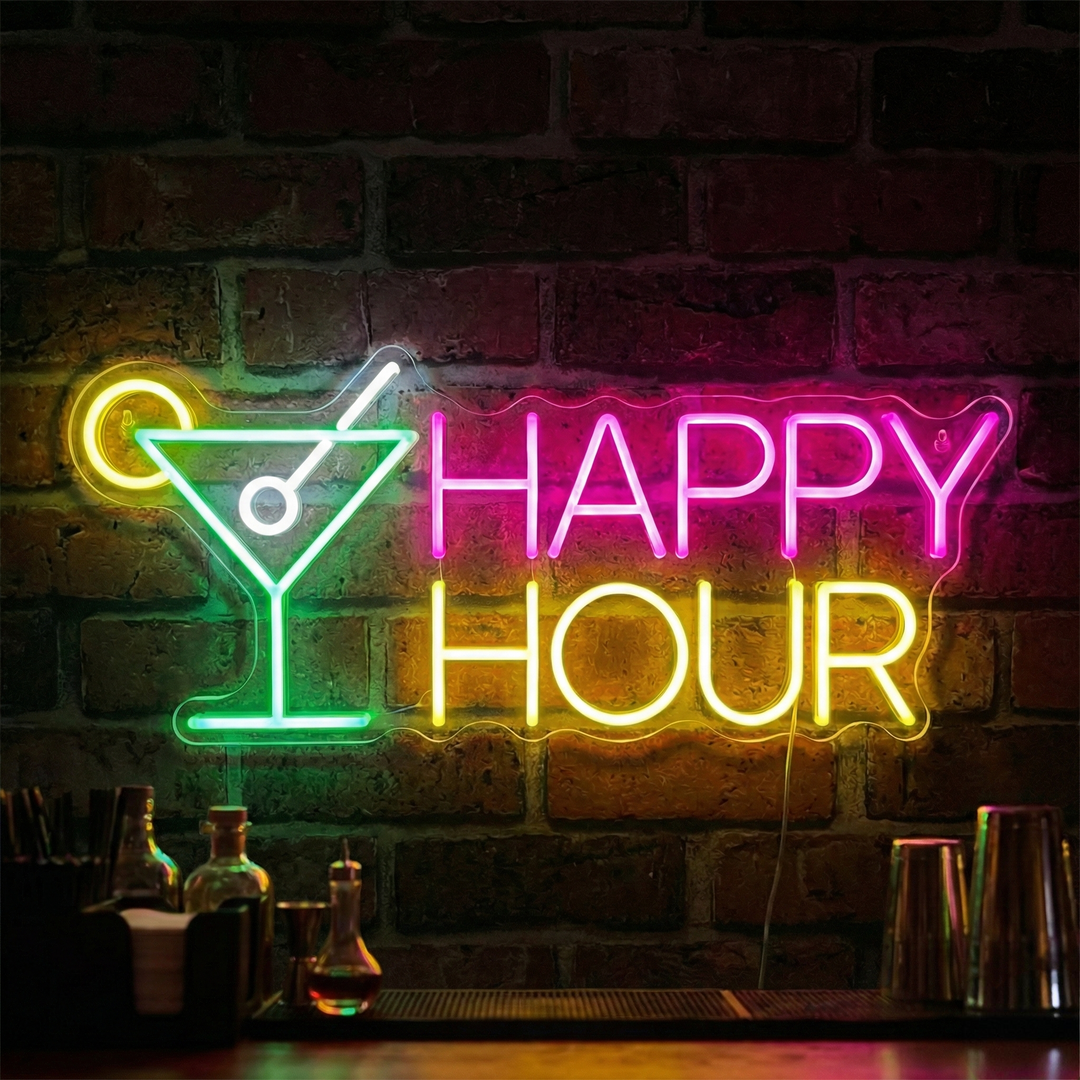 "Happy Hour" Neonkyltti