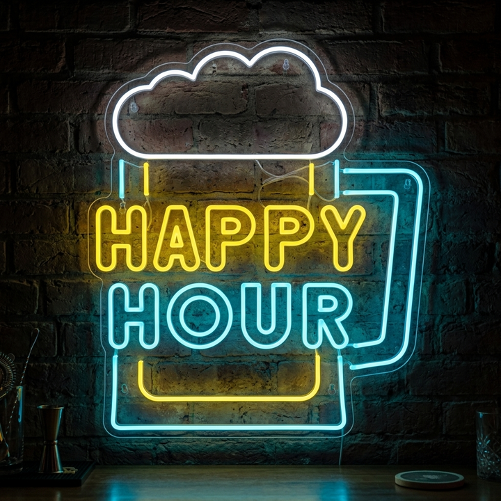 "Happy Hour" Neonkyltti